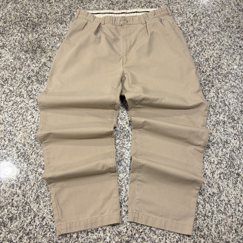 Vtg Polo Ralph Lauren Andrew Pant Chinos Mens 36x32 Beige Pleated Cotton